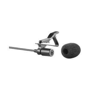 Gamma Boya Mic clip with foam windscreen for noise reduction and portability.