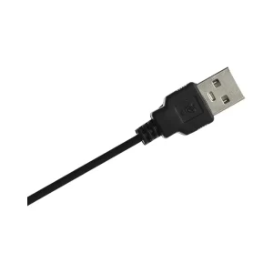 Black USB cable with a standard Type-A connector