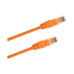 High-quality RJ45 connectors of the Gamma UTP CAT6 PRO 1M Orange cable for seamless plug-and-play networking.