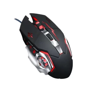 Gamma M-22 Wired Gaming Mouse with red LED lights and customizable buttons.