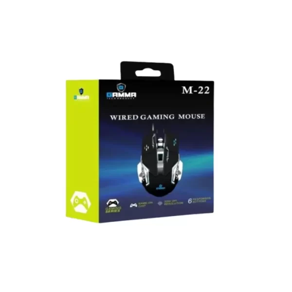 Gamma M-22 Wired Gaming Mouse Packaging Box with ergonomic design