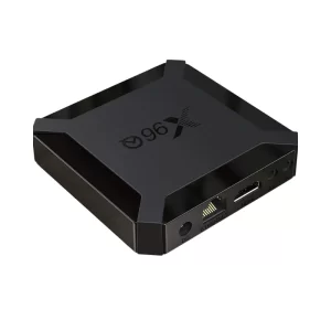 he GAMMA GT-X96 X96Q Android TV Box showing ports and connectivity options